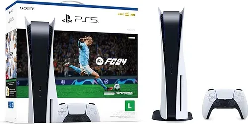 Console Sony Playstation 5 Com Leitor De Disco + Jogo Ea Sports Fc 24 (Fifa 24) - Controle Sem Fio Dualsense, Ssd 825gb